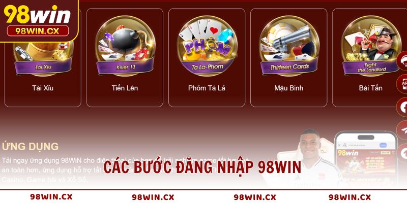 Các bước đăng nhập 98WIN nhanh chóng trong vài phút